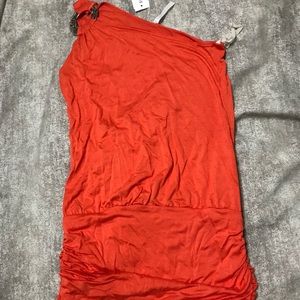 Orange one shoulder tank